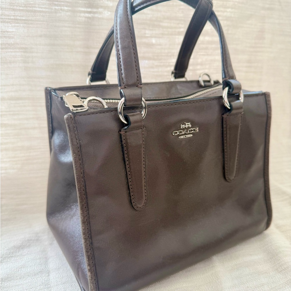 Coach Dark Brown Leather Crosby Carryall